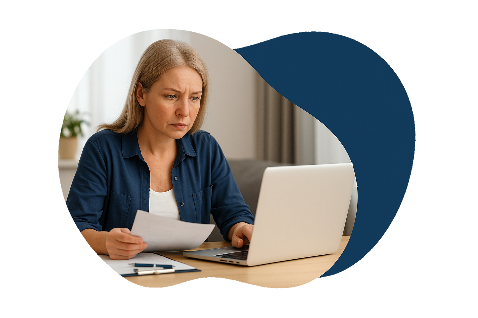 Vrouw zoekt juridisch advies online